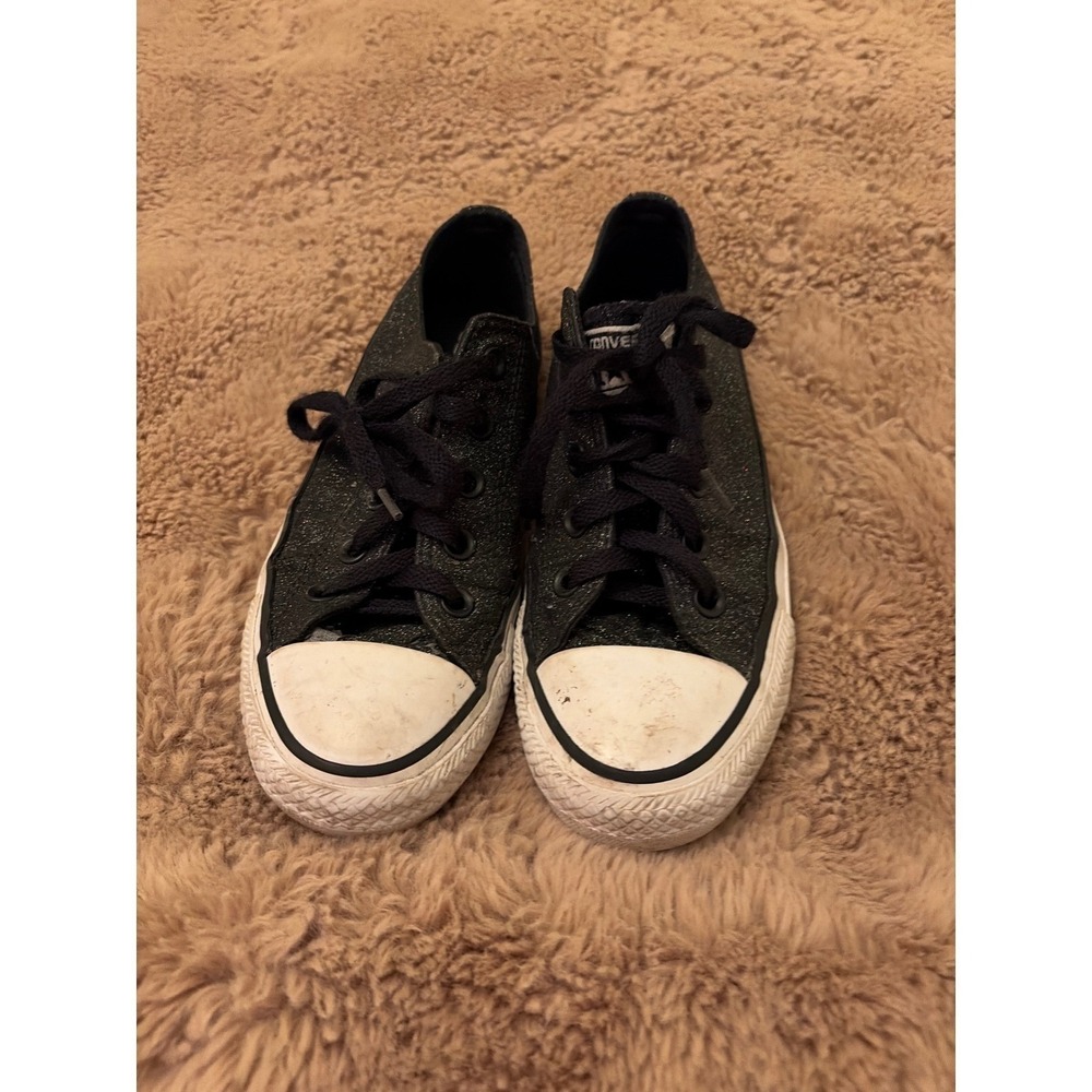 Converse Chuck Taylor All Star Black Glitter Sneakers Shoes 6.5 Womens retro